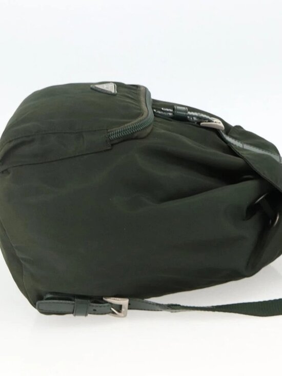 PRADA Backpack Nylon Green Silver Auth BA11221 main image 15